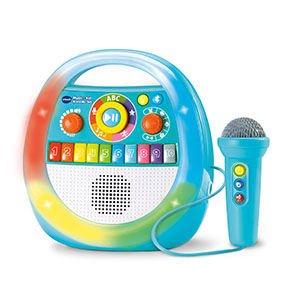 Kleurrijke karaokeset voor kinderen met een microfoon Kleurrijke karaokeset voor kinderen met een microfoon